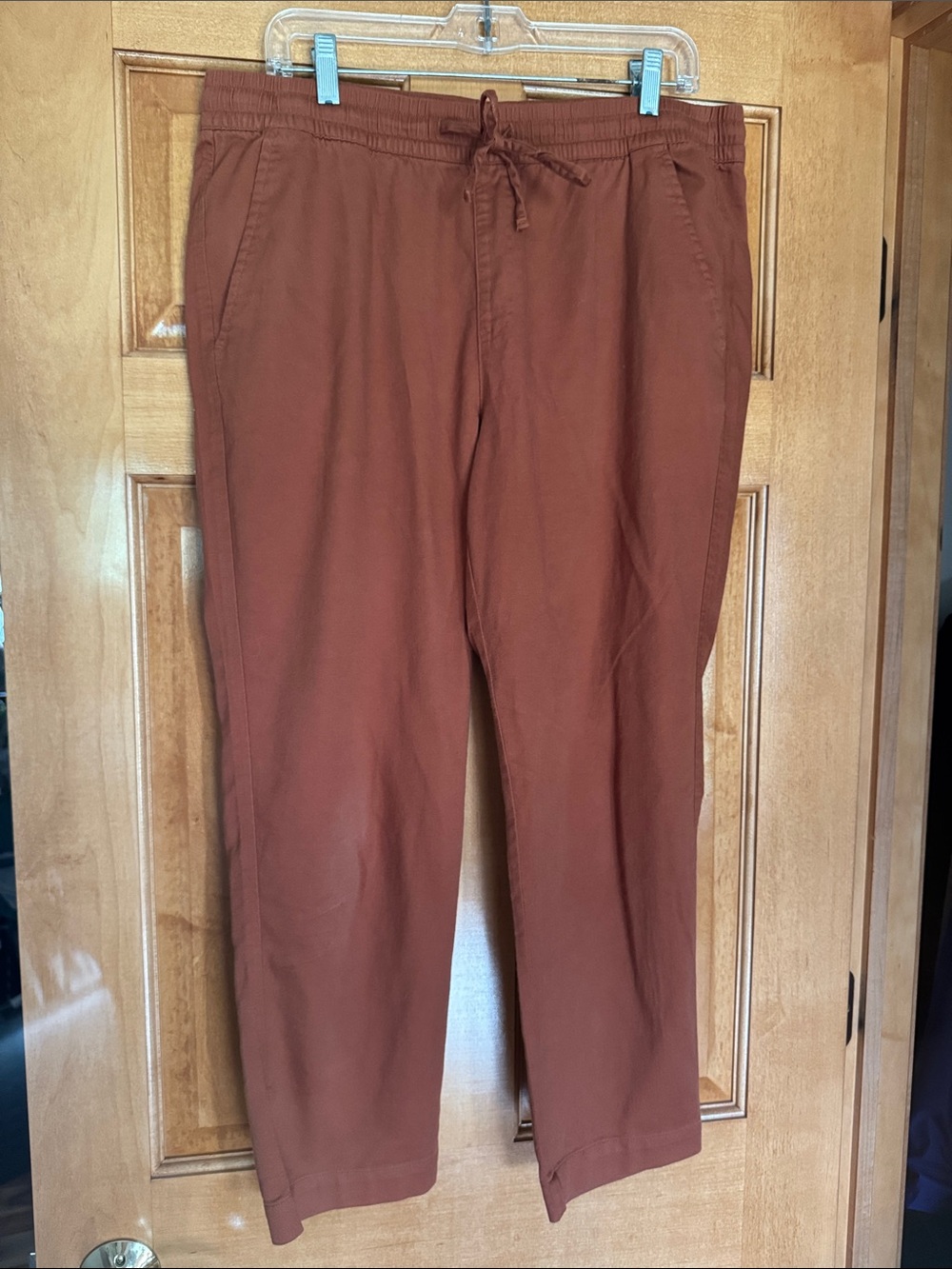 NWOT Women’s GAP Cropped Drawstring Pants in Rust - Large